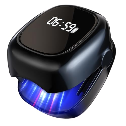 IUHFSIFS Upgrade Nagelpilz Lasergerät Gegen Nagelpilz【Upgrade 4*Blau & 2*Infrarotlicht - Verdoppeln Sie die Behandlung】【Industrie Nr.1 Behandlung - SGS Certified】Nagelpilz Behandlung, Schwarz