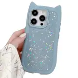 Rnrieyta Miagon Niedlich Katzenohren Hülle für iPhone 11 Pro Max,Glitzer Weiche Silikon 3D Tier Handytasche für Frauen Mädchen Kawaii Bling Stern Bumper