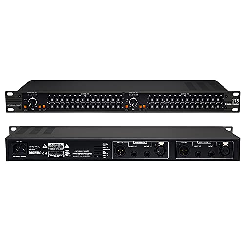 Toplionace 215 Dual Channel 15-Band Equalizer, 220V Professional Home Bühne Performance Hochzeit KTV Tuner 1U Rack Mount