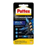 Pattex Sekundenkleber Ultra Gel Mini Trio, extra starker & flexibler Superkleber in 3 Tuben, Sekundenkleber Gel für z. B. Gummi, Leder, Holz, 3x 1 g Tube, 9H PSMG3