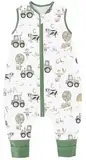 Chilsuessy Baby Sommerschlafsack mit Füßen 0.5 Tog Kleine Kinder Schlafsack mit Beinen Unwattiert 100% Baumwolle Schlafstrampler für Jungen und Mädchen, Happy Bauernhof, 80cm/Baby Höhe 90-100cm