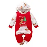 Geagodelia Baby Jungen Mädchen Strampler Overall Weihnachten Outfit Kleidung Weihnachtsoutfit Babykleidung Neugeborene Weiche Babyset My First Christmas (Rot 58 - Weihnachtsbaum, 0-3 Monate)