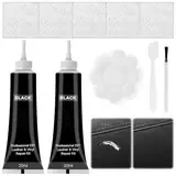 GAROMIA Leder Reparatur Set 2 Lederreparatur Creme Lederbalsam Leder-Restaurator Lederreparaturset Lederkratzern Reparatur Sofas Schuhe Autositze Jacke Schwarz