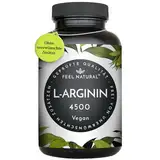 L-Arginin - 365 vegane Kapseln - 4500mg pflanzliches L Arginin HCL aus Fermentation (davon 3750mg pures L-Arginin) je Tagesdosis - Hochdosiert, ohne Zusätze, laborgeprüft, in Deutschland produziert