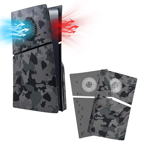 Mcbazel PS5 Slim Frontplattenersatz Faceplates Dauerhafte ABS Schutzersatzabdeckung mit Kühlungsventilzubehör für Playstation 5 Slim Disc Edition -Camouflage