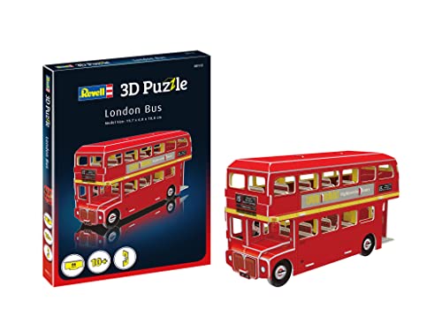 Revell 3D Puzzle 00113 I London Bus I 66 Teile I 4 Stunden Bauspaß für Kinder und Erwachsene I ab 10 Jahren I Londons ikonischen Doppeldeckerbus selber zusammenbauen