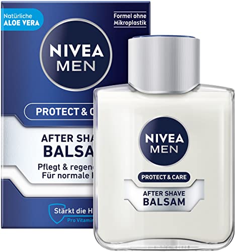 NIVEA MEN Protect & Care After Shave Balsam (100 ml), beruhigendes After Shave, Hautpflege nach der Rasur mit Aloe Vera und Pro Vitamin B5