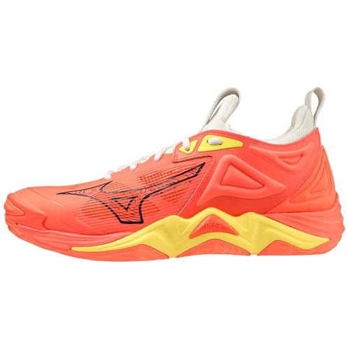 Mizuno Unisex Wave Momentum 3 Volleyballschuhe, Neonflamme, Schwarz, Bolzen 2 Neon, 46.5 EU
