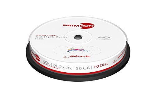 PRIMEON BD-R DL 50GB/2-8x Cakebox (10 Disc) photo-on-disc, Inkjet Full Size Printable Surface