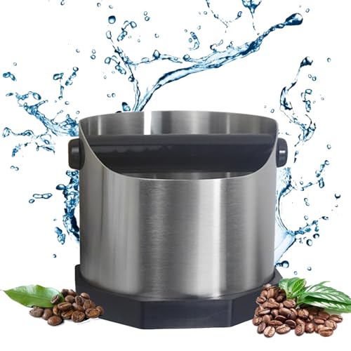 Kaffeesatz Abschlagbehälter, Um Espressomaschine Kaffeesatz Sammeln, Abklopfbehälter, Abschlagbehälter Für Siebträger, Edelstahl, Geeignet Für Cafes, Westliche Restaurants, Bars (Edelstahl farbe)