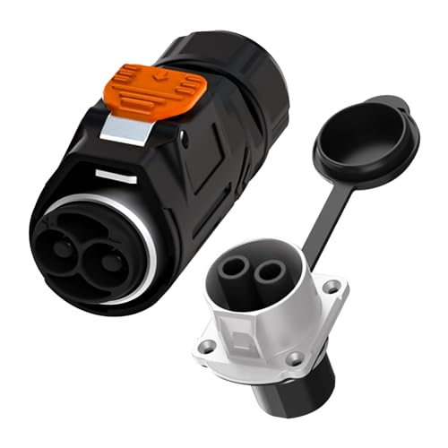 Trolling Motor Stecker Buchsen-Set, 2 Zinken Marine Stecker und Buchse IP67 Wasserdicht 12/24/36/48V Trolling Motor Stromanschluss für Marine Boot Trolling Motor