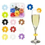 Koorium 12 Pcs Glasmarkierer Silikon, Glas Markierung Trinkgläser für Weinglas, Champagnerglas, Cocktailglas, Martinigläser, Trinkglas