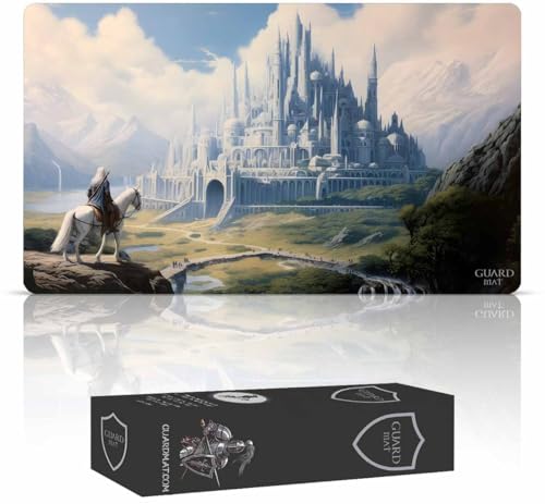 Guard Mat - Minas Tirith (Genähte Kanten) – Spielmatte für Magic – Spielmatten für Magic The Gathering – Playmat kompatibel mit MTG, YuGiOh, Der Herr de Ringe, Pokemon, TCG, Kartenspielmatte