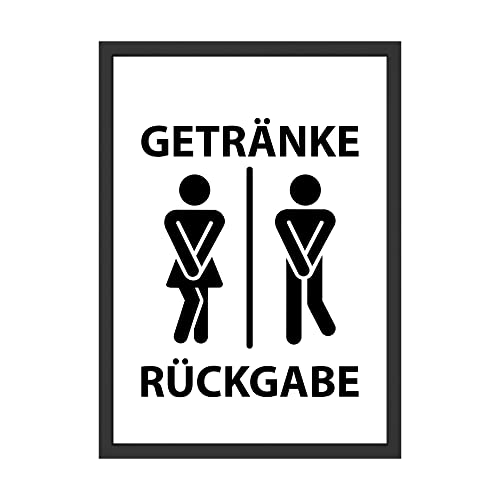 Getränke Rückgabe Schild Poster Lustiges Badezimmer Bild Toilette Wandbild Bad Wanddeko (ohne Rahmen)