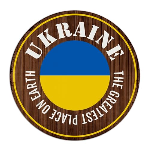 Modisches, schickes Metallschild für den Außenbereich, "The Greatest Place on Eard", Ukraine, Männerhöhle, Dekoration, Metallschild für Kneipen, Club, Terrasse, Terrasse, Geschenk, Flagge, lebendige