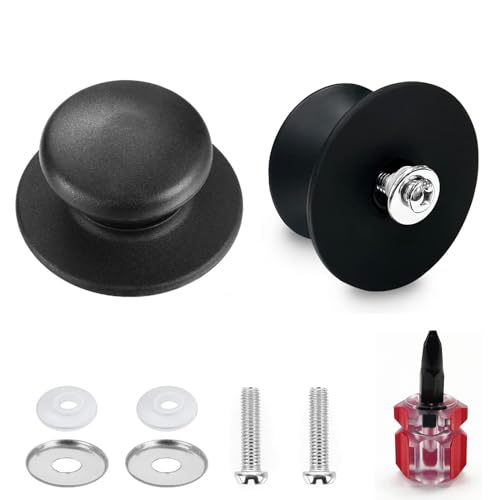 iguTrail 2 Stück Topfdeckelgriff, Topfgriffe mit Kleiner Schraubenzieher, Hitzebeständiger, Topfdeckel Knopf Ersatz für Topfdeckel mit Löchern