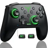 HELLCOOL Switch Controller, Pro Controller Switch mit Präzise Bewegungssteuerung/Dual Vibration/Turbo/Macro/Aufweckenfunktion, Cooles LED Licht Switch Controller für Switch/Lite/OLED