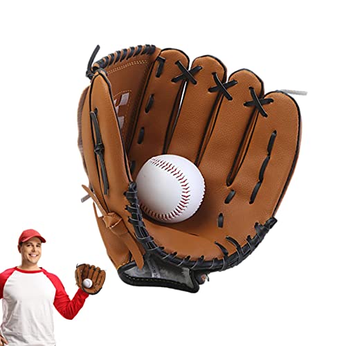 Base-Ball-Handschuhe, Schlagzeug-Handschuhe aus PU-Leder, verdickend, Tassenhandschuh mit gepolsterter Handfläche für professionelle Jugendliche, Baseball-Zubehör, Zubehör Pacienjo