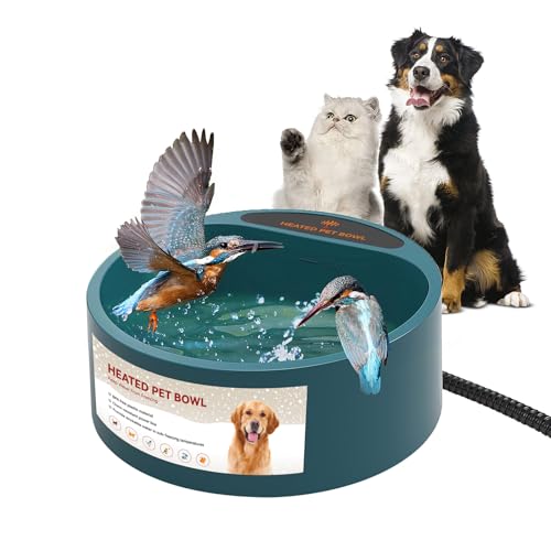 Enjoying Beheizter Wassernapf für Hunde Hühner Trinker Frostsicherer Wassernapf beheizt für Geflügel, Katzen, Kaninchen bei kaltem Wetter (2.2L)