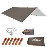 Unigear Regen-Abdeckplane, Tarp Rain Fly, Zeltdach, wasserdicht, Wanderschutz, faltbar, leicht, wasserdicht, Schutz gegen Regen, Schnee und Sonne beim Camping.