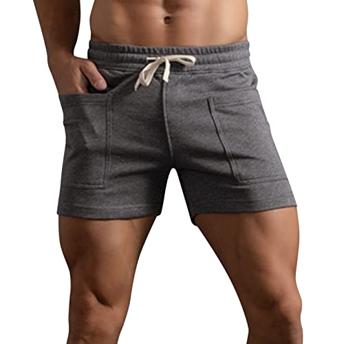 Herren Sommer Einfarbig Große Taschen Hosen Tasche Kordelzug Lose Lässige Sport Laufende Gerade Shorts Strandhose Cargo Shorts Herren Camouflage Herren Sweathose Herren Radlerhose Herren Kurze Hose