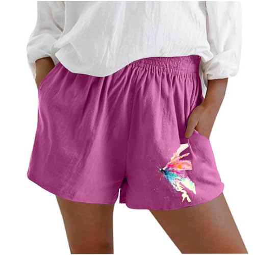 WKAYsIV Nordwand Hose Damen Reflektierende Hose Damen Polizei Kostüm Damen Lange Hose Outdoor Hose Damen Sommer Damen Hose Sommer Leicht Damen(Rosa,S)