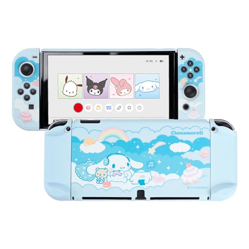 Kuitmor Switch-Schutzhülle, Kawaii-Cartoon-Schutzhülle, dünne Hart-PC-Schutzhülle, kompatibel mit der Switch-Konsole und Original-Controller (für Switch OLED)