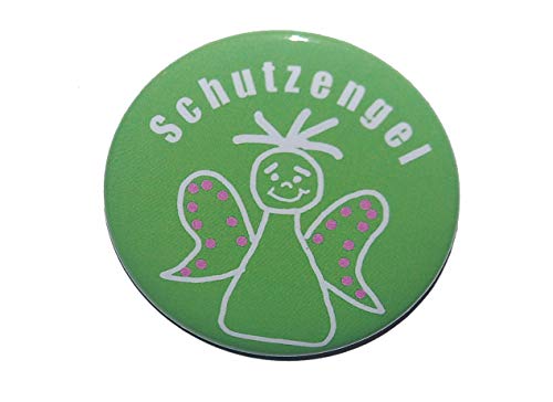 Schutzengel Glücksbringer - Varianten: Button 50mm Kühlschrankmagnet 50mm Flaschenöffner 59mm Taschenspiegel 59mm