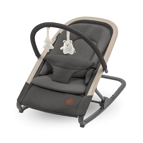 Maxi-Cosi Kori 2-in-1-Babywippe mit Spielzeugbogen, 0–2 Jahre, bis zu 15 kg, Baby Bouncer, 3 mit einer Hand einstellbare Liegepositionen, Easy-in-Gurt, leicht und kompakt, Eco Care, Beyond Graphite