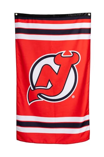 Calhoun NHL Offiziell lizenziertes Indoor-Team-Logo-Wandbanner – New Jersey Devils (76,2 x 127 cm)