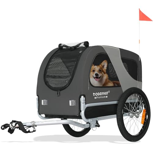 DOGGYHUT® MEDIUM Fahrrad Hundeanhänger für Hunde bis 23 kg Fahrradanhänger Klappbar
