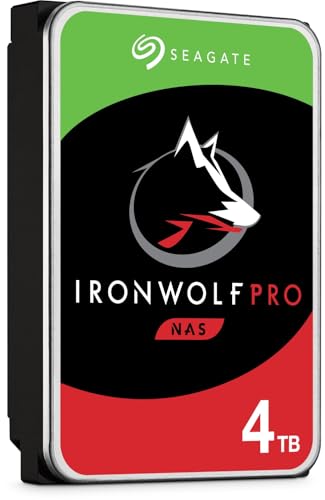 Seagate IronWolf Pro, 4 TB, NAS, interne Festplatte, CMR 3,5 Zoll SATA 6 GB/s, RAID-Speicher (ST4000NE001) (Generalüberholt)