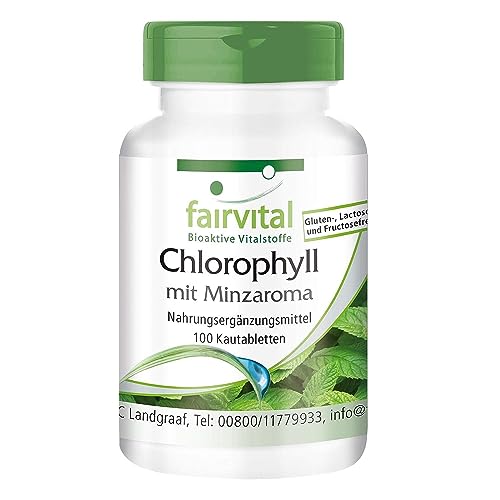 Fairvital | Chlorophyll Tabletten mit Minzaroma - 100 Kautabletten - VEGAN