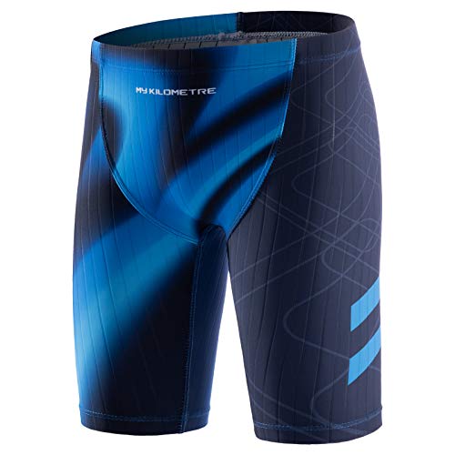 MY KILOMETRE Badehose Jungen Endurance Jammer Badeanzug Kinder Schwimmhose für Teen Blau-L