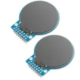 2 Stücke GC9A01 1,28-Zoll kreisförmiger TFT-Bildschirm für Arduino RGB IPS HD 240 x 240 Auflösung SPI Schnittstelle LCD Display Modul für Anzeigegeräte, Echtzeitüberwachung und Instrumentenanzeige