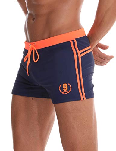 Arcweg Herren-Badehose, Boxershorts, S-XL, Futter mit Kordelzug, verstellbar, bequem, Marineblau, 50