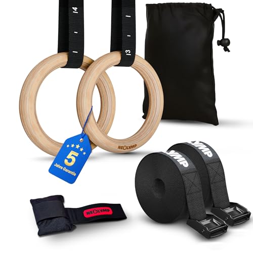 NEOLYMP Turnringe Outdoor – Gymnastikringe - Optimaler Grip und Haltbarkeit - Schweiß aufnehmend - Turngeräte für Zuhause & Outdoor Training - Ringe Turnen - Calisthenics Ringe
