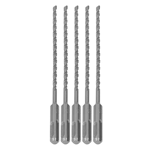 Carbid -Spitze Impact Drill -Teile Hohe Härte 2 Flötenspiralbits für Ziegelbeton 210 Mm, 5pcs Hammerbit für Mauerwerksanwendungen (5 mm)