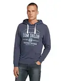 TOM TAILOR Herren Hoodie mit Logo-Print 1020918, 10693 - Harbour Blue, XXL