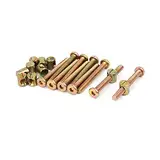 sourcing map 10 Set M6x50mm Verhexen Schlüsselantrieb Steckdose Deckel Möbel Bolzen mit M6x12mm Fassmutter Bronzeton