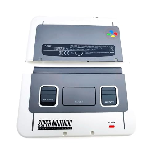 Neu für New3DSXL Extra Gehäuse A/E Face Shells SFC/SNES Classic Grey Ersatz, für New3DS New 3DS New 3DS XL LL 3DSXL 3DSLL Spielkonsolen, obere/untere Frontplatte, äußere A/E Abdeckplatten, 2 Stück