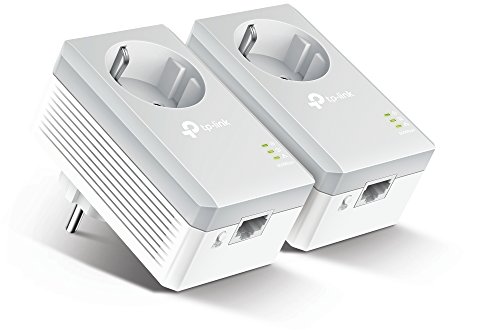 TP-Link Powerline Adapter Set TL-PA4010P KIT(600Mbit/s, mit Steckdose, 100Mbit/s-Ethernet-LAN, Kompatibel mit allen HomePlug AV/AV2 Adaptern, schnelle Datenübertragung über die Stromleitung)