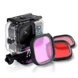 XOUDKE Filtern, 3 in 1 Schnorcheltauchen Unterwasser Rot/Pink/Lila Linsenfilter in Meerwasser & Süßwasser für wasserdichtes Kompatibel mit GoPro Hero 10, 9, 8