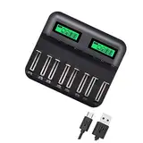 Gadpiparty 8 LCD-Ladegerät usb ladegeräte charger Akku-Ladestation batterieladegerat akku-astscheren USB-Akkus Intelligentes Batterieladegerät aaa ladegerät ein Batterieladegerät