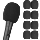 8 Stück Popschutz Mikrofon Windschutz,Mikrofon Schaumstoff,Antibakterieller Popschutz Schaumstoffabdeckung,Staubdichtes Mikrofonschutz für KTV,Familienfeier Outdoor,Aktivitäten,Bühnenperform (Schwarz)