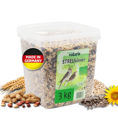 Eggersmann volaris 3 kg Volaris Streukörner | Fett-& Energiereich | für alle Vogelarten | Vogelfutter Wildvögel ganzjährig | Wildvogelfutter Sonnenblumenkerne