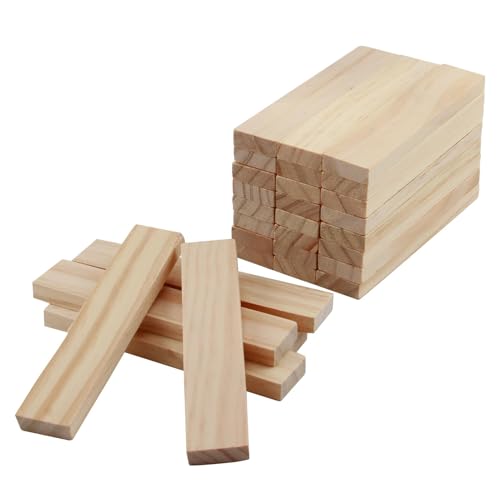 30 Stück Set Bastelholz Klötzchen Holzbausteine, Bastelklötzchen Hölzchen 112 x 22 x 8 mm, für DIY-Projekte, Dekoration und Heimwerken, für Bau und Vertäfelung