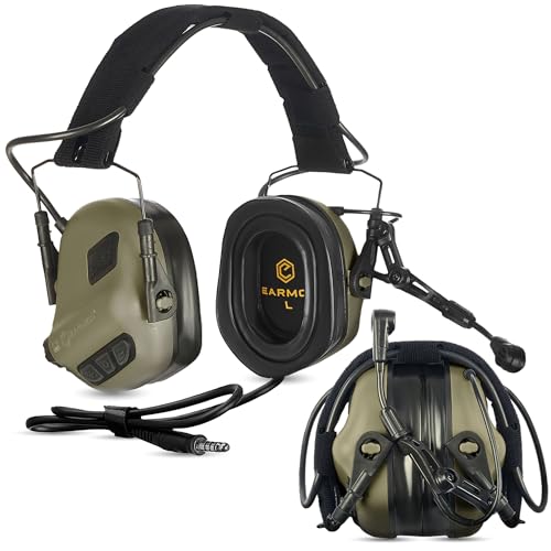 Earmor M32 PLUS 2024 Varsion Taktisches Headset für Jagd und Schießsport mit Mikrofon, Schallverstärkung, Nato TP120 Mantel, Grün (Grün)