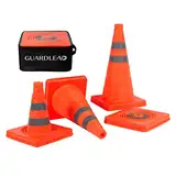 GUARDLEAD Warnkegel 4er Set, 45cm Reflektierender Verkehrskegel, Orange Verkehrsleitkegel Pylone Faltbar, Faltbar Leitkegel für Straße Sicherheit (4, 45cm)