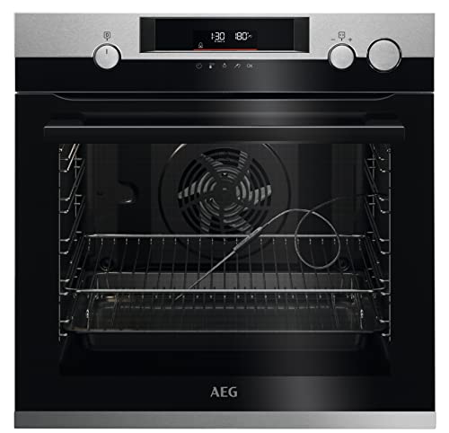 AEG BSS57606BM Einbau-Backofen / Pyrolyse Selbstreinigung / Serie 7000 mit Dampfunterstützung: außen knusprig & innen saftig / Kerntemperatursensor / 45 Automatikprogramme / LED-Touchdisplay / Schwarz